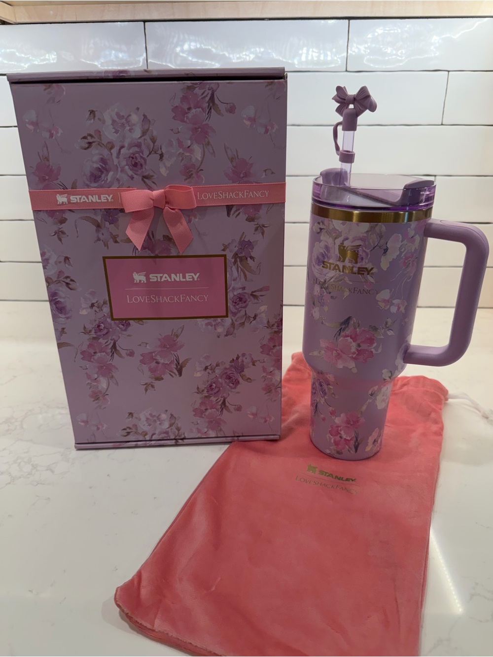 LOVESHACKFANCY x STANLEY 40oz Tumbler in Happy Thoughts